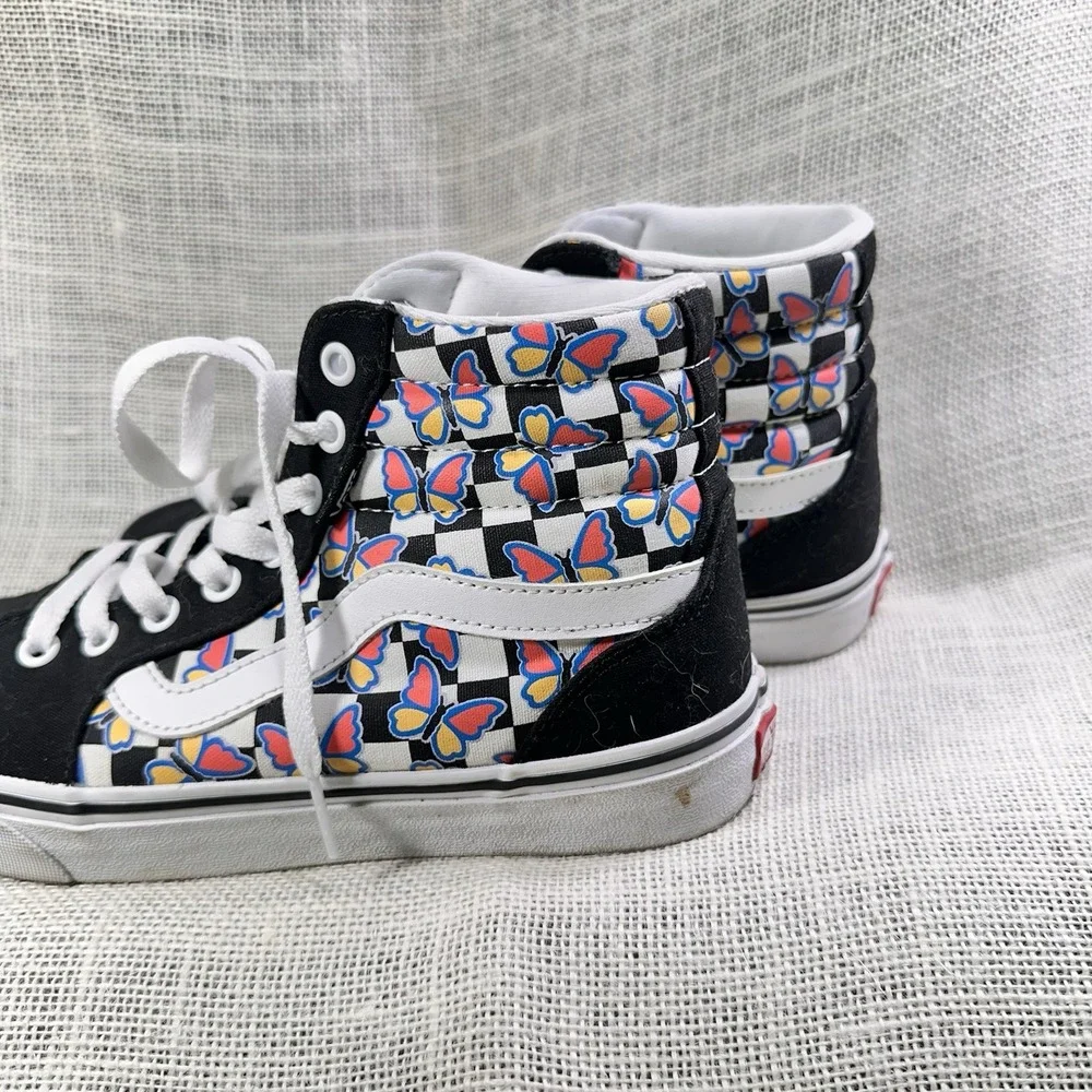Vans Filmore Hi Butterfly Checkerboard Shoes 8.5 Womens Black Sneakers 721356 - Picture 4 of 9